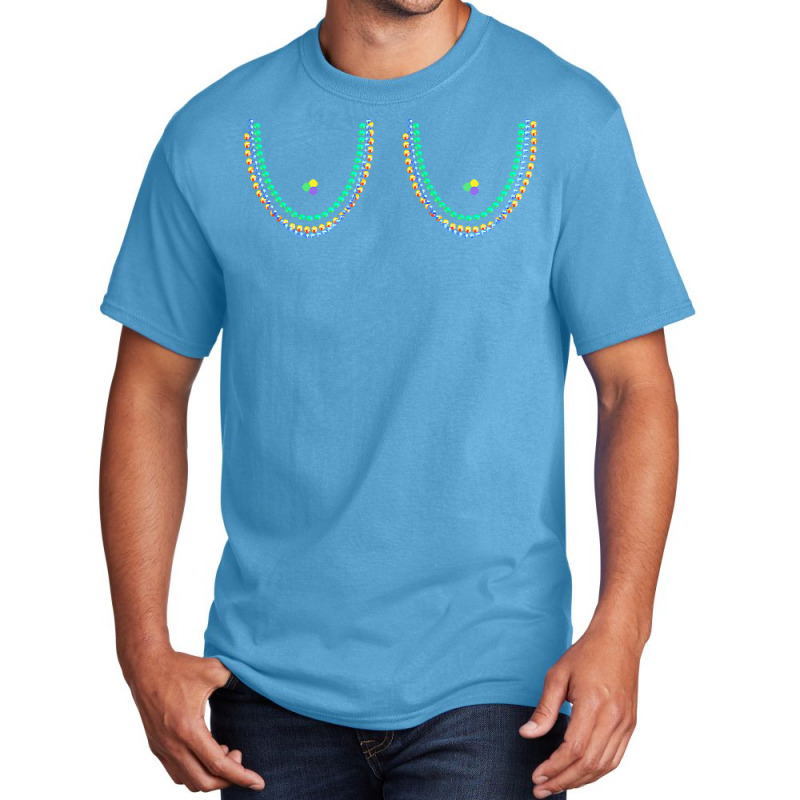 Mardi Gras Boobs Beads T  Shirt Boobs Mardi Gras Boobs Beads Funny Bea Basic T-shirt | Artistshot