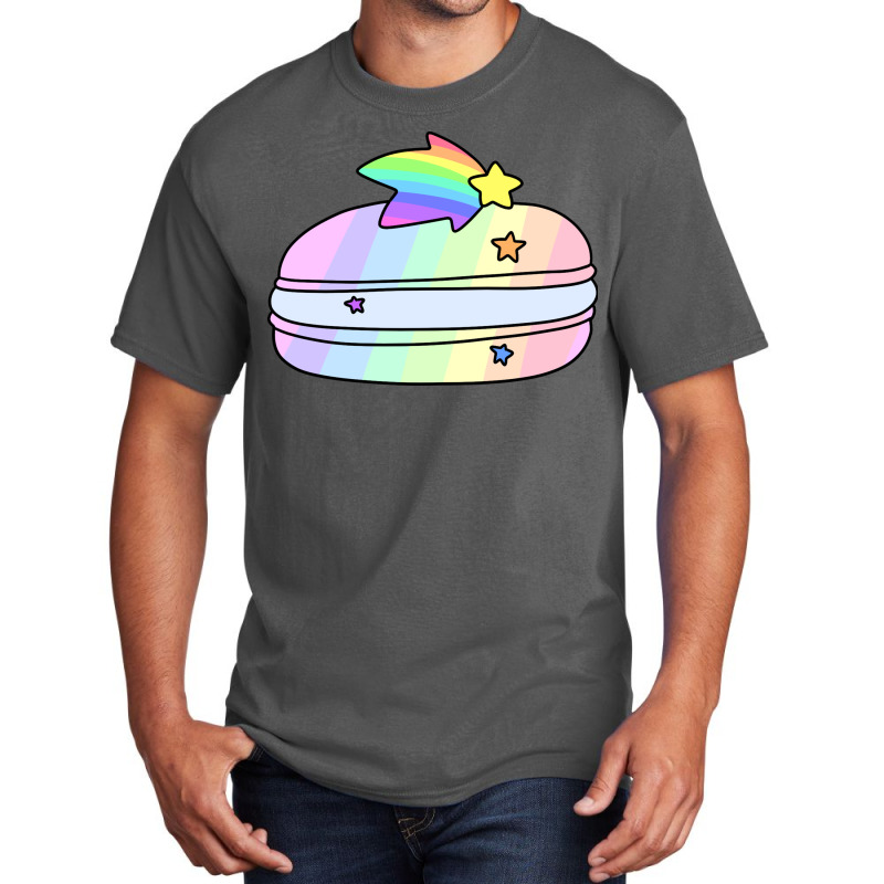 Rainbow Shooting Star Macaroon Basic T-shirt | Artistshot