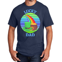 One Lucky Dad T  Shirtone Lucky Dad T  Shirt (7) Basic T-shirt | Artistshot