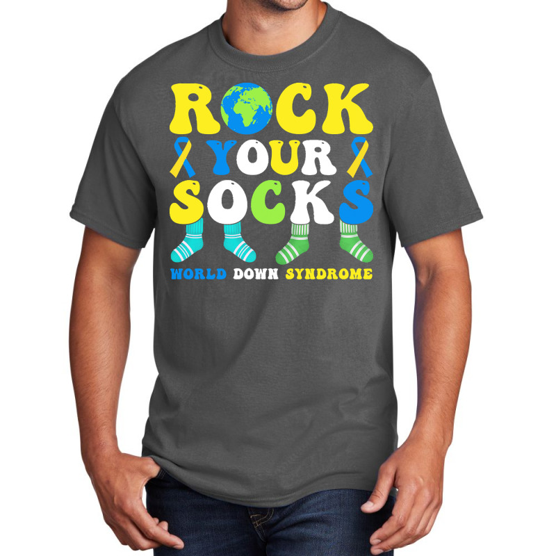 Rock Your Socks World Down Syndrome Day T  Shirt Rock Your Socks World Basic T-shirt | Artistshot