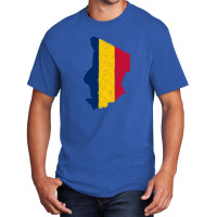 Chad Flag Map Drawing Line Art Basic T-shirt | Artistshot