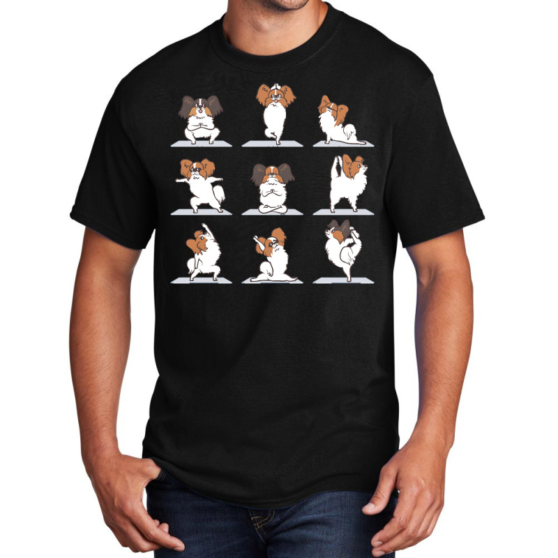 Papillon T  Shirt Papillon Dog Yoga T  Shirt Basic T-shirt by stammivy480 | Artistshot