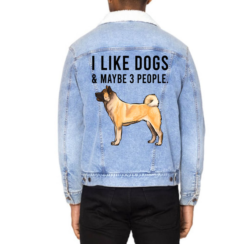 Funny I Like Akita Dogs And Maybe 3 People 2 Unisex Sherpa-lined Denim Jacket | Artistshot