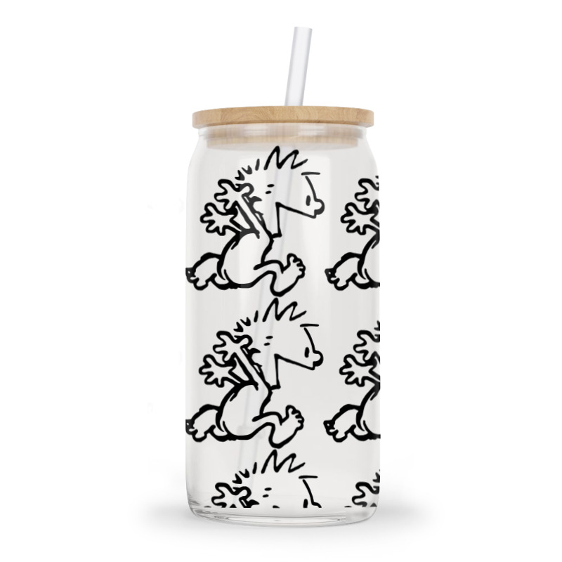 Calvin & Hobbes Comic Running Naked Glass Tumbler | Artistshot