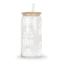 Keep Calm And Let Ryan Handle It Glass Tumbler | Artistshot