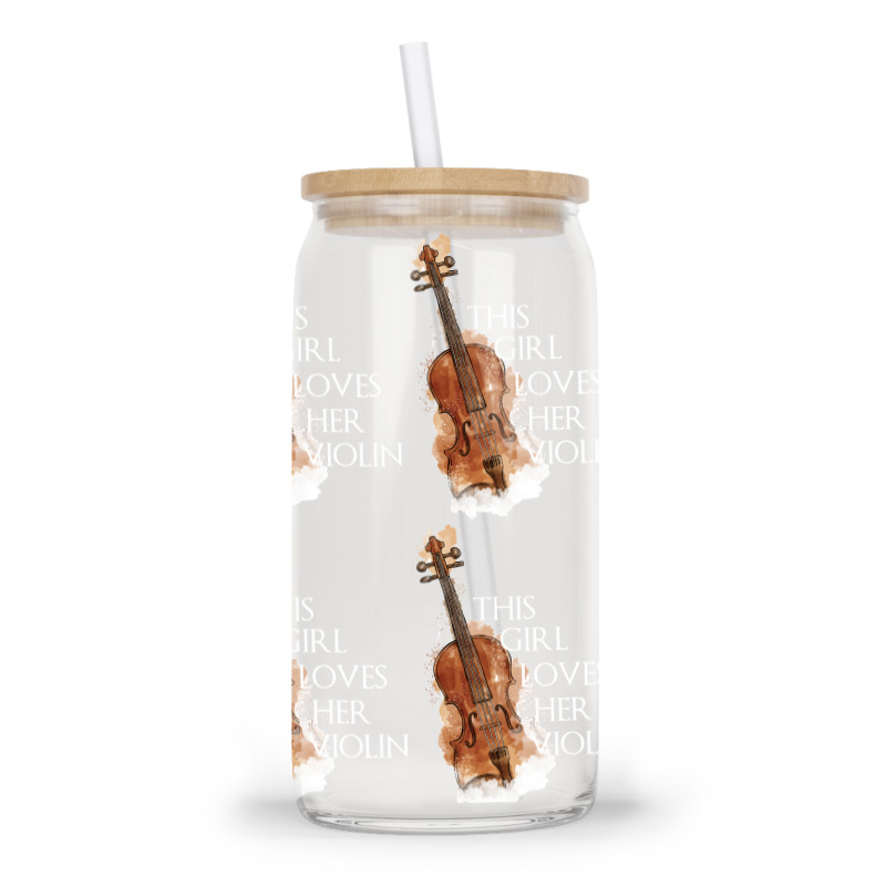 This Girl Loves Her Violin For Dark Glass Tumbler | Artistshot