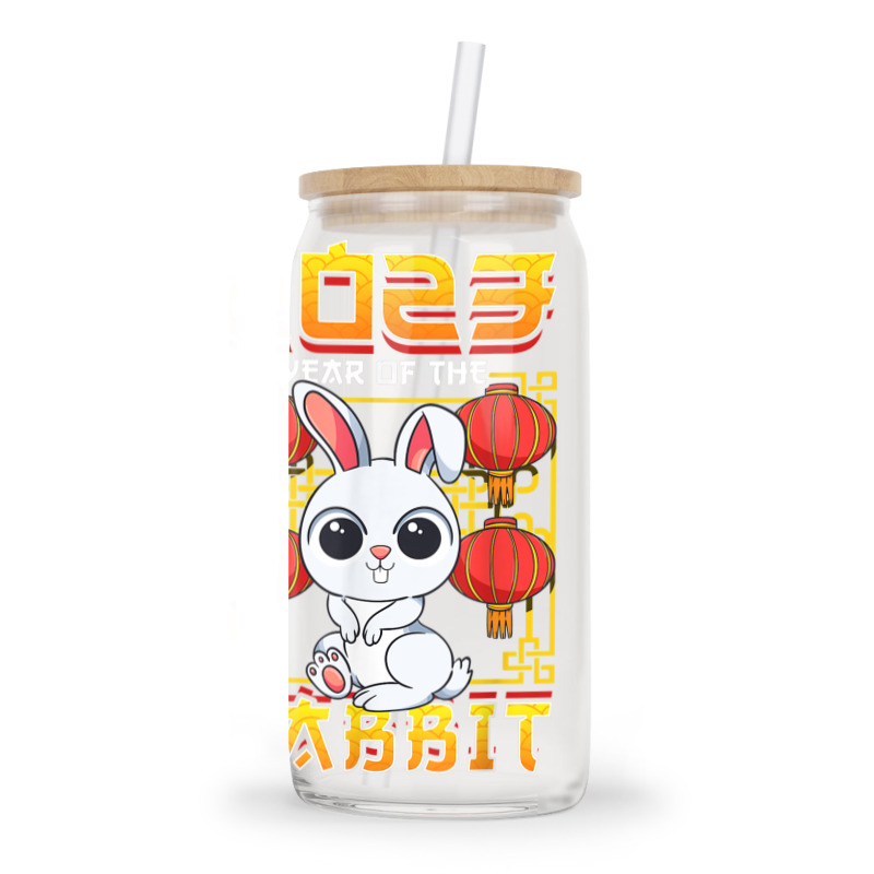 Year Of The Rabbit 2023 Chinese Zodiac Cute Kawaii Bunny Glass tumbler by Halloween | Artistshot