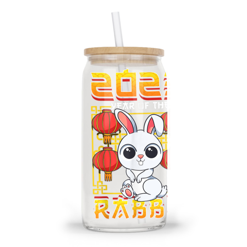 Year Of The Rabbit 2023 Chinese Zodiac Cute Kawaii Bunny Glass tumbler by Halloween | Artistshot