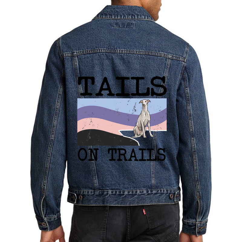 Greyhound Tails On Trails Funny Dog Hiking Men Denim Jacket | Artistshot