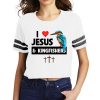 I Love Jesus And Kingfishers Bird Watching Christi Scorecard Crop Tee | Artistshot