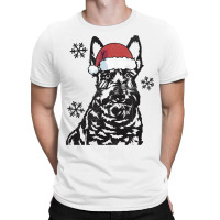 Funny Scottish Terrier Christmas Santa Hat Xmas Mo T-shirt | Artistshot