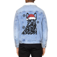 Funny Scottish Terrier Christmas Santa Hat Xmas Mo Unisex Sherpa-lined Denim Jacket | Artistshot