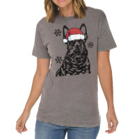 Funny Scottish Terrier Christmas Santa Hat Xmas Mo Vintage T-shirt | Artistshot