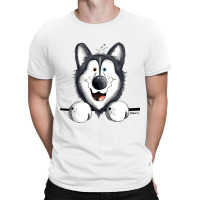 Happy Siberian Husky Sleigh Dog Malamute I Dog Fan T-shirt | Artistshot