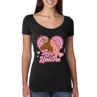 Afro Unicorn Caramel Logo Heart Sparkles V2 Women's Triblend Scoop T-shirt | Artistshot