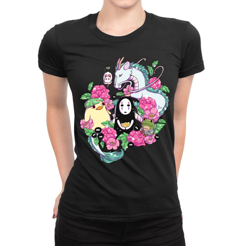 Studio Ghibli Ladies Fitted T-Shirt by mazikos | Artistshot