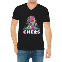 Astronaut Chess Player Checkmate Grandmaster Chess V-neck Tee | Artistshot