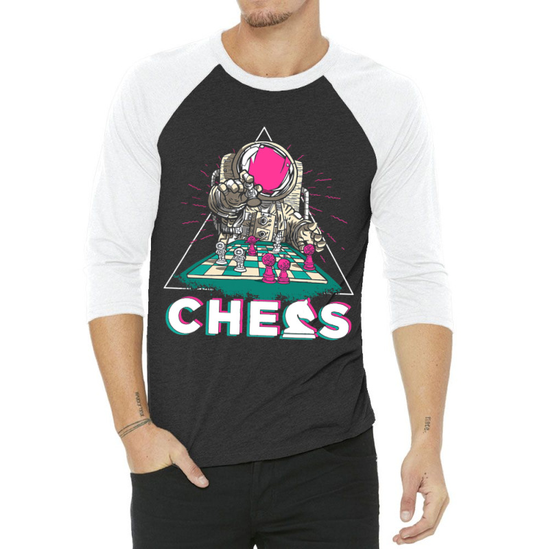 Astronaut Chess Player Checkmate Grandmaster Chess 3/4 Sleeve Shirt by YarielHaskel | Artistshot