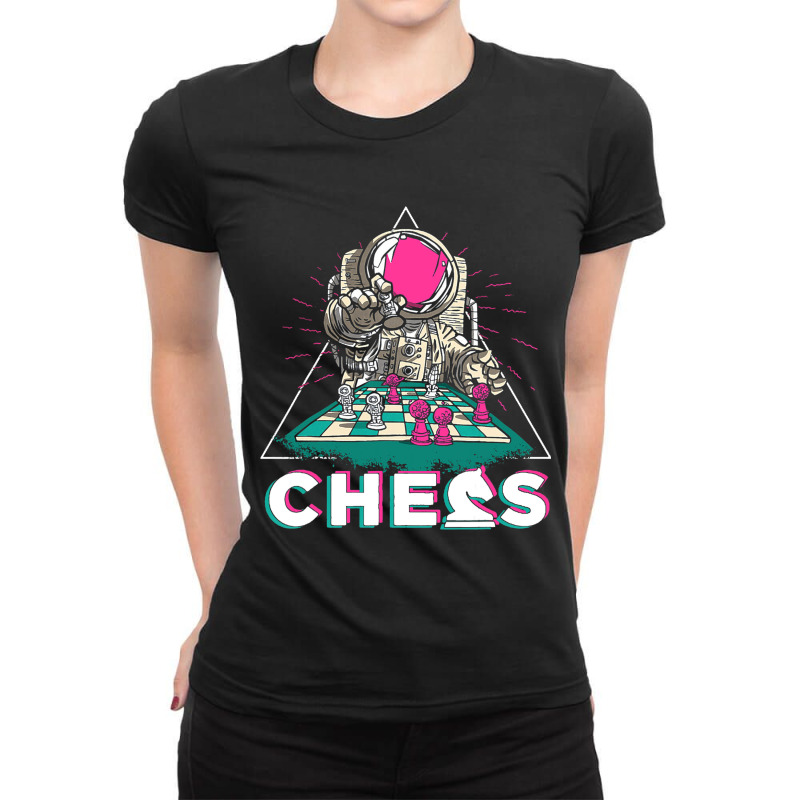 Astronaut Chess Player Checkmate Grandmaster Chess Ladies Fitted T-shirt | Artistshot