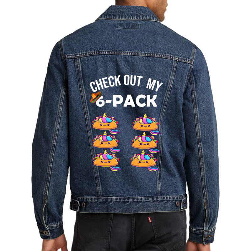 6 Pack Fitness Taco Funny Mexican Gym Top For Taco Men Denim Jacket | Artistshot