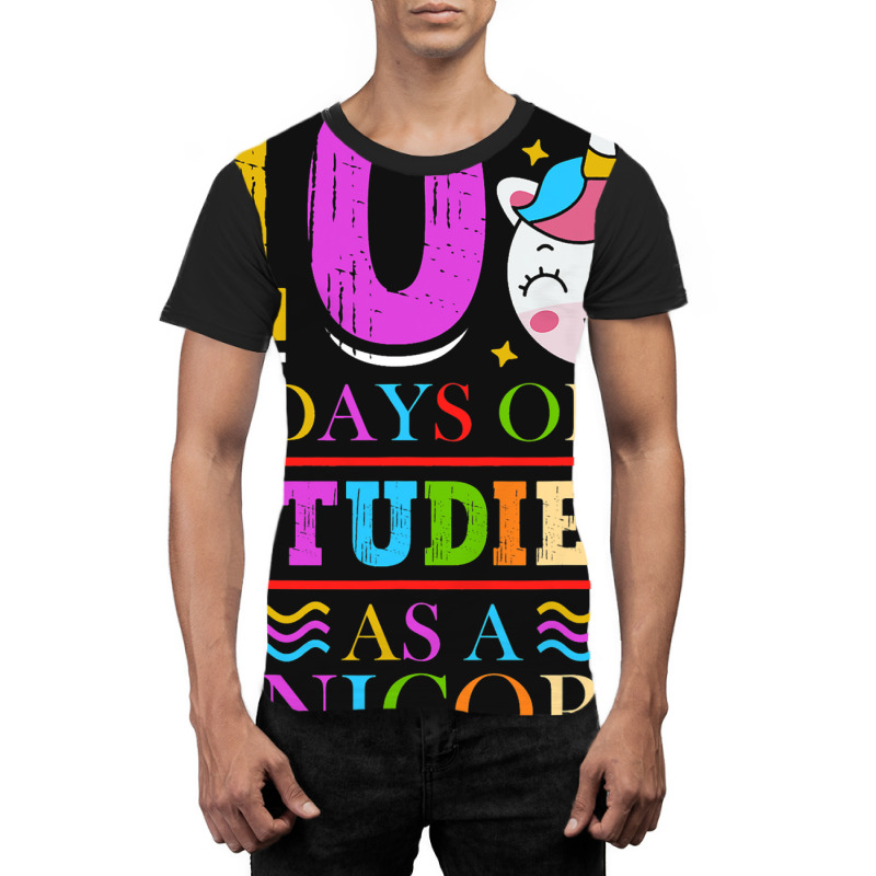 100 Days Of Studies As A Unicorn School Pony Schoo Graphic T-shirt | Artistshot