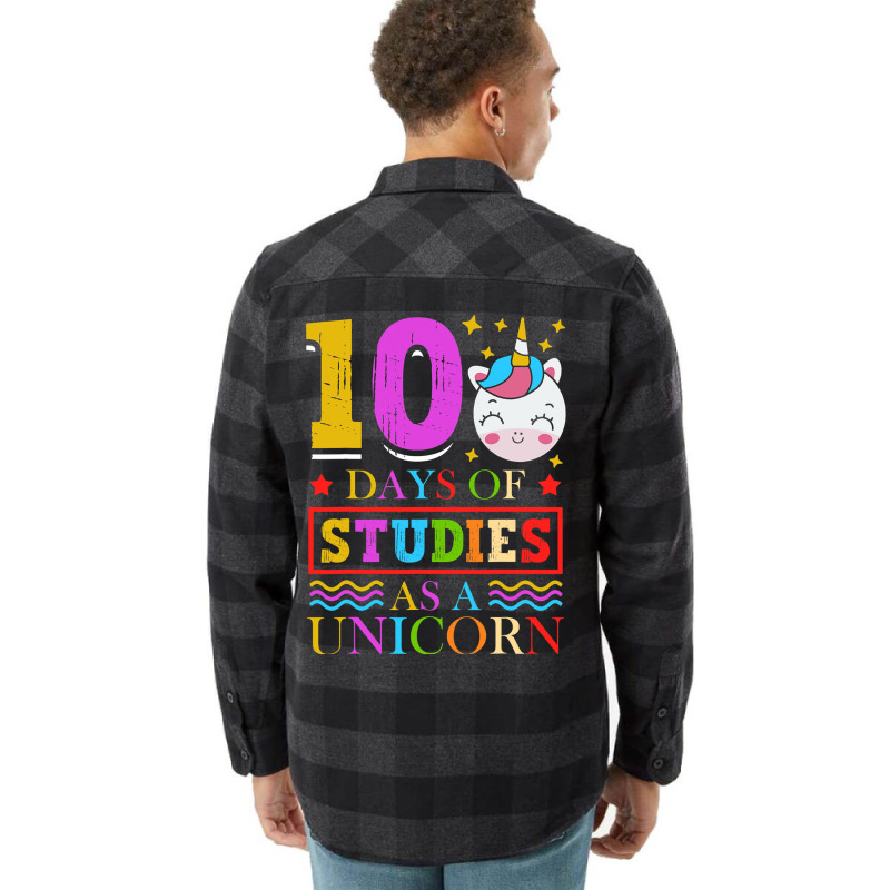 100 Days Of Studies As A Unicorn School Pony Schoo Flannel Shirt | Artistshot