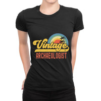 Archaeologist Vintage Sunset Profession Retro Job  Ladies Fitted T-shirt | Artistshot