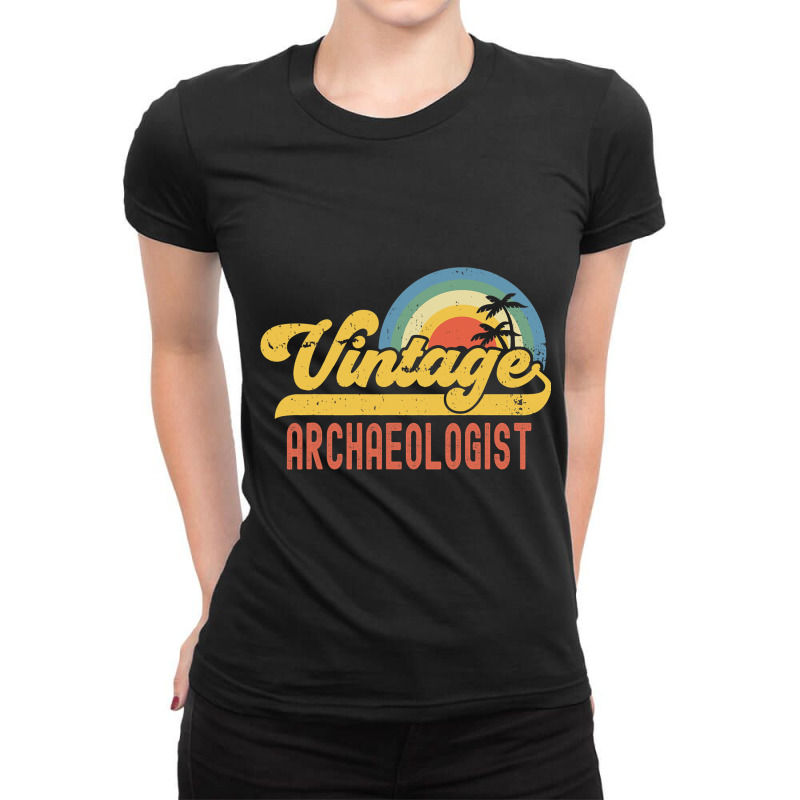 Archaeologist Vintage Sunset Profession Retro Job  Ladies Fitted T-Shirt by JANETDAVIS | Artistshot