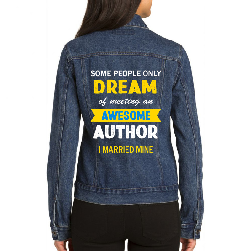 Awesome Author Husband Wife Married Writers Christ Ladies Denim Jacket by GARYYATES | Artistshot