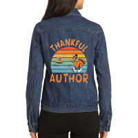 Author Job Funny Thanksgiving Ladies Denim Jacket | Artistshot