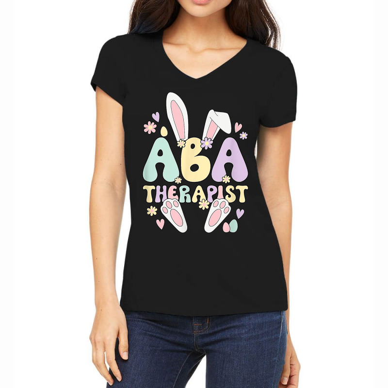 Applied Behavior Analysis Therapist Cute Easter Bu Women's V-Neck T-Shirt by LoralieDemars | Artistshot