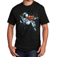 Astronaut Music Violin Player Cosmonaut Violin Ins Basic T-shirt | Artistshot