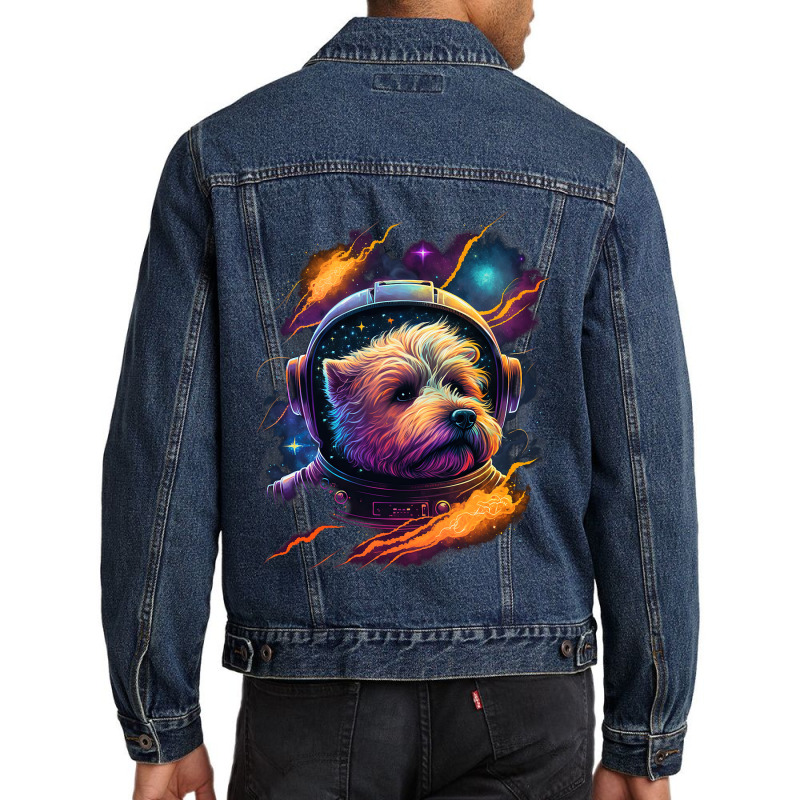 Astronaut Norfolk Terrier Dog Space Galaxy 1 Men Denim Jacket by MICHAELPHILBECK | Artistshot