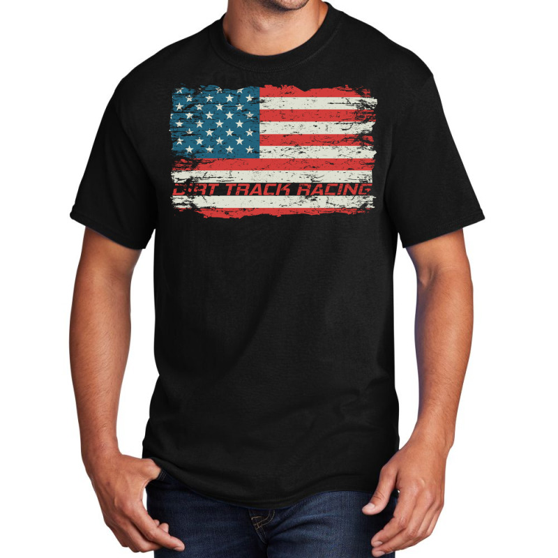 Dirt Track Racing American Flag Extreme Lover Basic T-shirt by SamsulArt | Artistshot