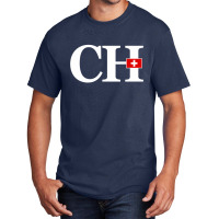 Switzerland Flag And Country Initials Basic T-shirt | Artistshot