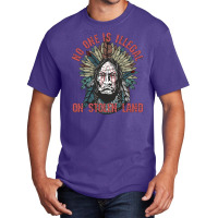 No One Is Illegal On Stolen Land American Indian Feather Headdress Basic T-shirt | Artistshot