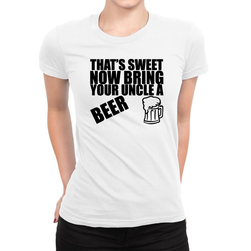 Uncle Beer Joke Ladies Fitted T-shirt | Artistshot