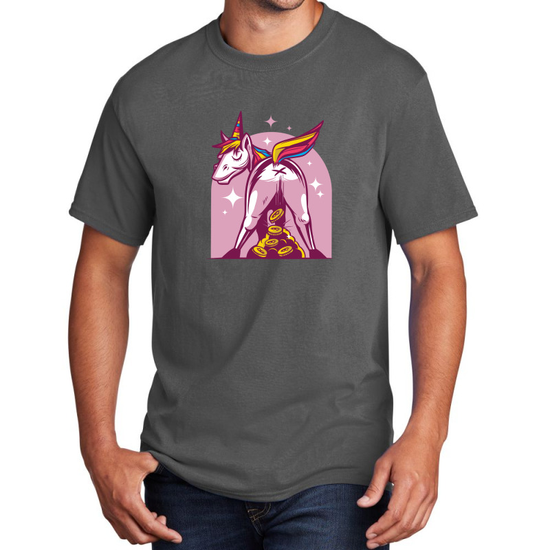 Unicorn Bitcoin Basic T-shirt by trustedart | Artistshot