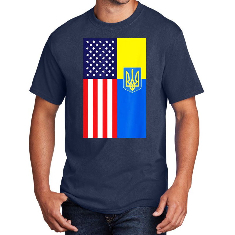 Uk American Flag Basic T-shirt | Artistshot