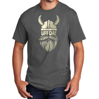 Uff Da Viking Helmet Funny Beard Scandinavian Mythology Popular Norweg Basic T-shirt | Artistshot