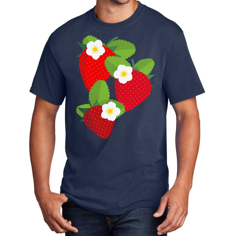 Strawberry T  Shirt Strawberries And Blossoms T  Shirt Basic T-shirt | Artistshot