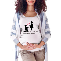 Will You Marry Me Maternity Scoop Neck T-shirt | Artistshot