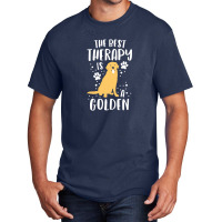 The Best Therapy Is A Golden Retriever Dog Puppy Basic T-shirt | Artistshot