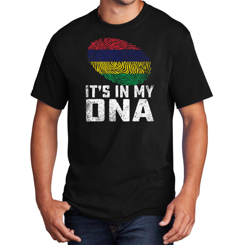 Distressed It's In My Dna Mauritius Flag Men Women Kids Premium Basic T-shirt by Tiktify | Artistshot