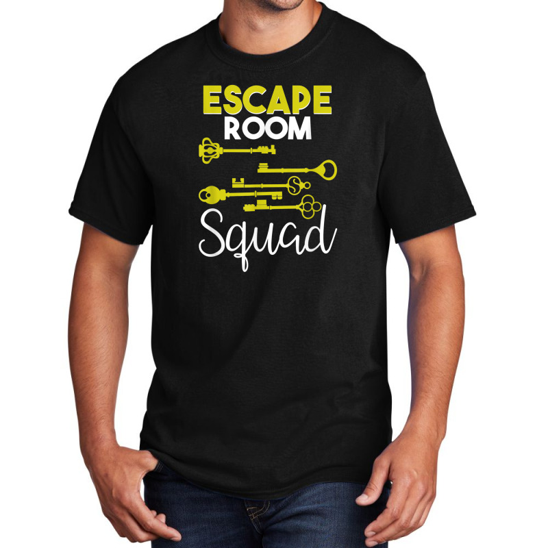 Escape Room Squad Geek Vintage Key Design Lock Team Crew Basic T-shirt by Vivu991 | Artistshot