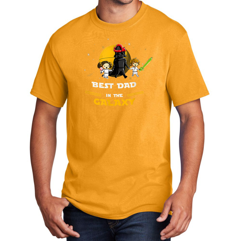 Father Daughter And Son   Best Dad In The Galaxy Basic T-shirt | Artistshot