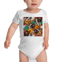 Baby Hampshire Pig Sunflowers Seamless Pattern Baby Bodysuit | Artistshot