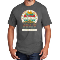 Vintage March 1947 75th Birthday 75 Years Old Basic T-shirt | Artistshot