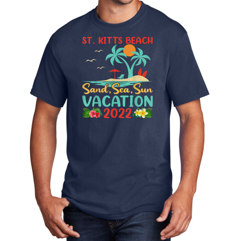 Beach Vacation 2022 Retro Lost Paradise St. Kitts Beach Basic T-shirt by Tiktify | Artistshot