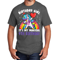 Birthday Girl It's My Magical 9th Birthday Bday Unicorn T Shirt Basic T-shirt | Artistshot